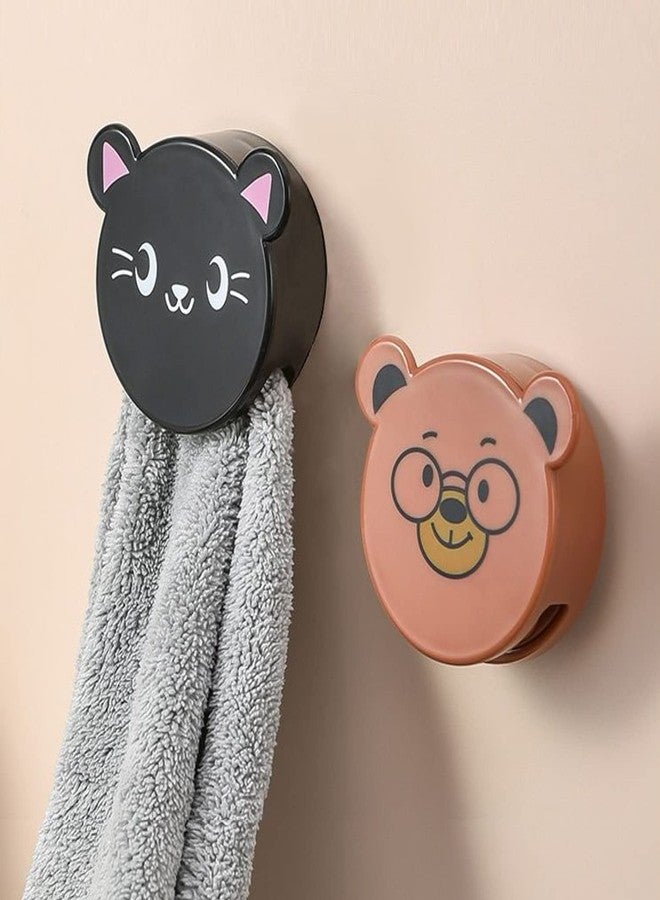 ليونز خطافات مناشف المطبخ من Leeonz، قطعتان، حامل مناشف لاصق دائري فاخر، خطاف تثبيت على الحائط، حامل مناشف أطباق للحمام والمطبخ والمنزل، لا يتطلب حفر (قد يختلف اللون) - Image 1